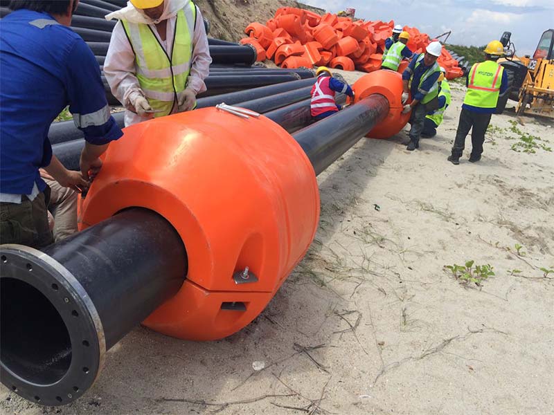 Installation UHMWPE Pipes, Pipe Floats and Rubber Hoses in Singapore Successfully